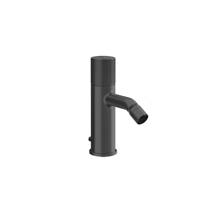 Смеситель для биде, 1 отв., с донным клапаном, Gessi Habito Rigato, black metal pvd арт. 70507#706