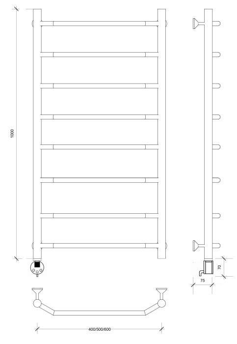 Полотенцесушитель электрический 100x40 Агата 1 Secado арт. 4673739230695