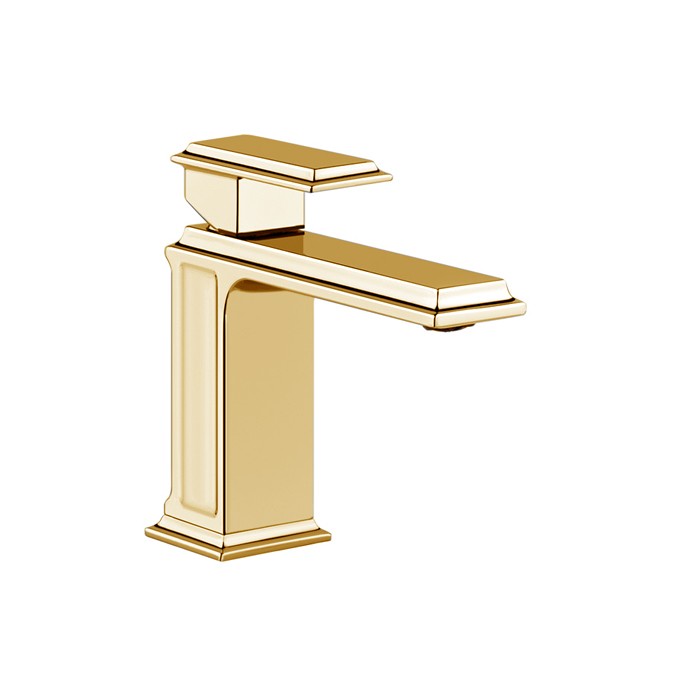 Смеситель для раковины на 1 отверстие, без донного клапана, Gessi Eleganza, шлифованное золото арт. 46002#087