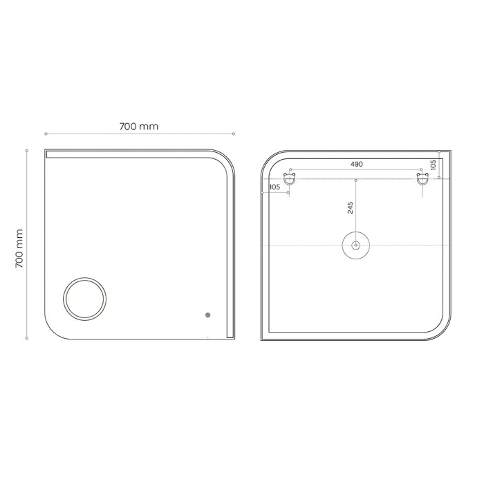Зеркало Golden 700х700 влагостойкое с подсветкой и подогревом, сенсорный выключатель, Azario Lotos - CS00084316