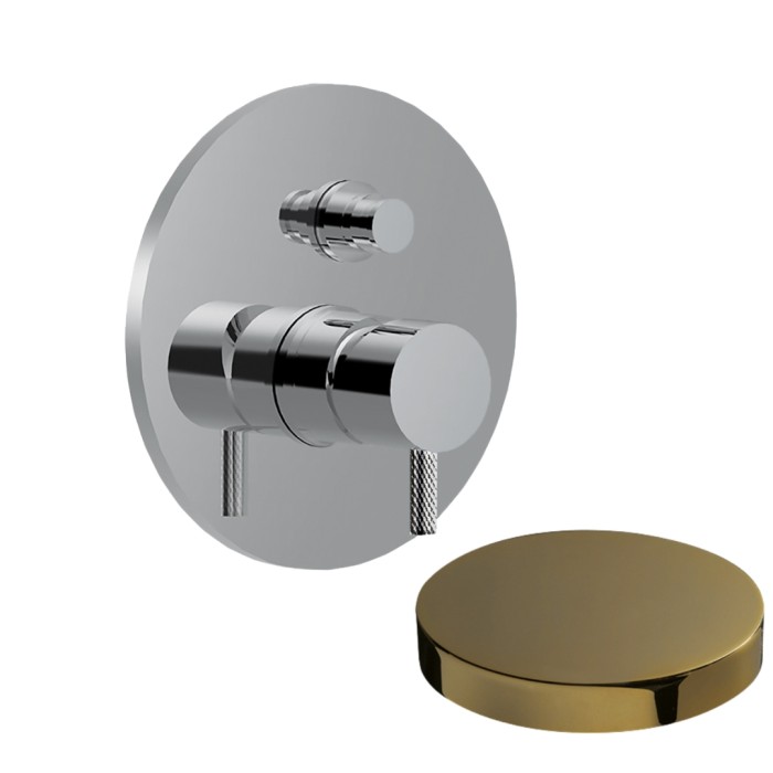 Смеситель для душа встраиваемый, на 2 режима, с кнопкой-переключателем, Giulini My future deluxe, золото арт. 5963DO