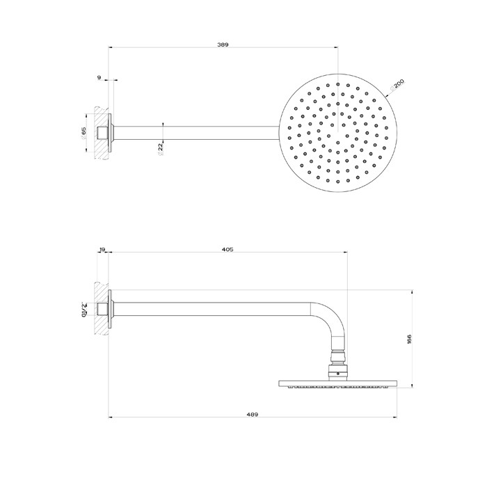 Душевая головка шарнирная на 1/2” с защитой отизвесткового налёта, Gessi Inciso, black xl арт. 58148#299