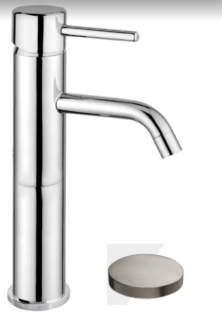 Смеситель для раковины однорычажный, удлиненый, без донного клапана, Giulini Futuro, никель матовый арт. 6537/SC-15NKO