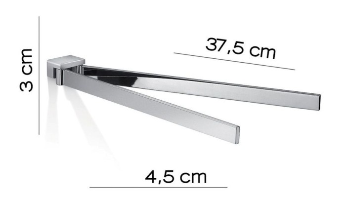Полотенцедержатель двойной поворотный Lanzarote Gedy, A323(13) цвет: хром