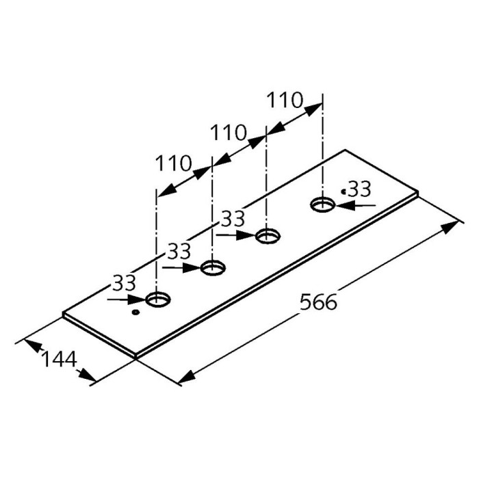 Видимая часть монтажной панели, Kludi, хром - 1602105