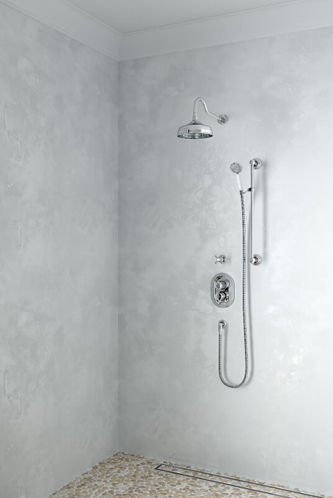 Встраиваемый смеситель для ванны и душа, ручка хрусталь, 1926 Kludi, хром - 5172005g5