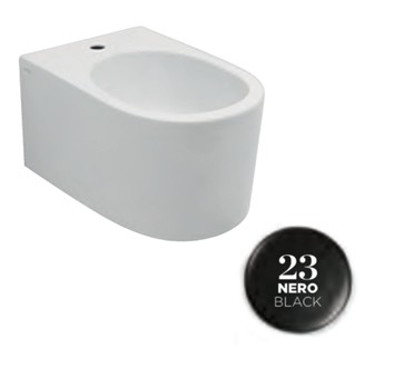 Подвесное биде, с креплениями и донным клапаном с керамической отделкой, Olympia ceramica Monolith, черный матовый арт. MON220123