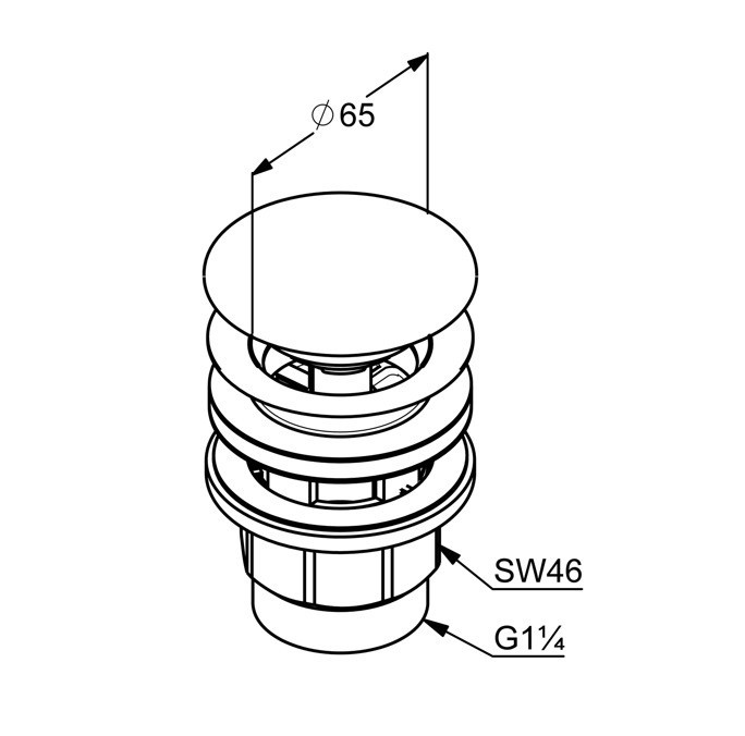 Донный клапан для раковины с функцией push-open, Kludi, брашированное золото - 10426n0-00