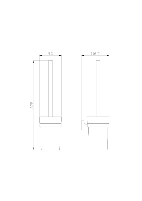 Туалетный ершик в комплекте, Wonzon & Woghand Flat, WW-9729 цвет: хром