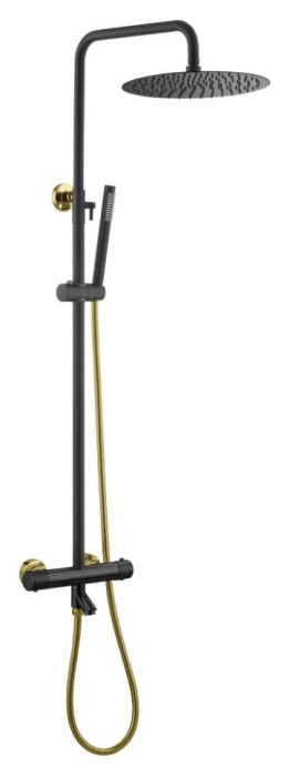 Стойка для душа c термостатом black gold, Boheme Uno - 468-T-BG