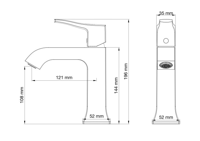 Смеситель для раковины, Wonzon & Woghand Flex, WW-88018072-CR цвет: хром