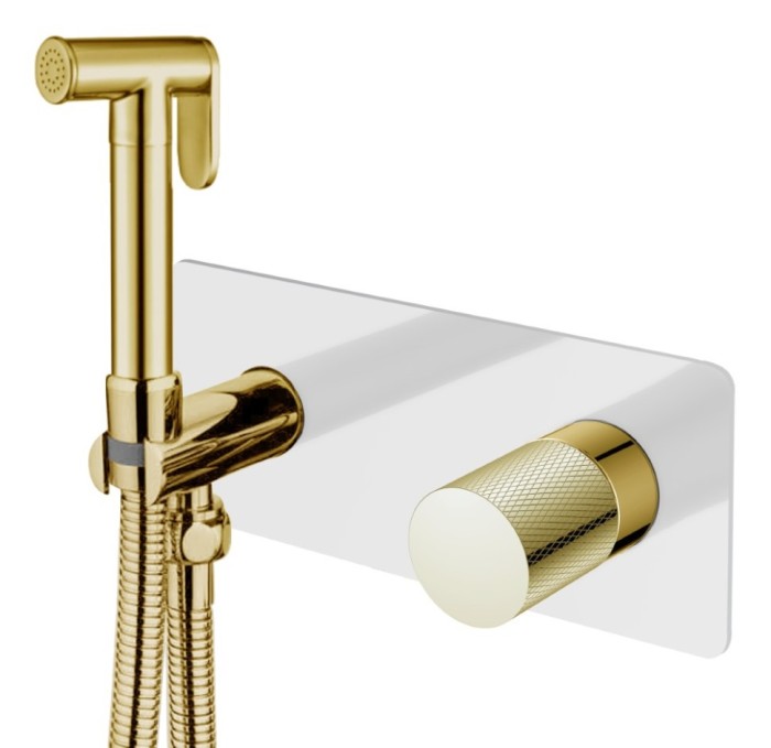 Смеситель гигиенический white touch gold, Boheme Stick - 127-WG.2