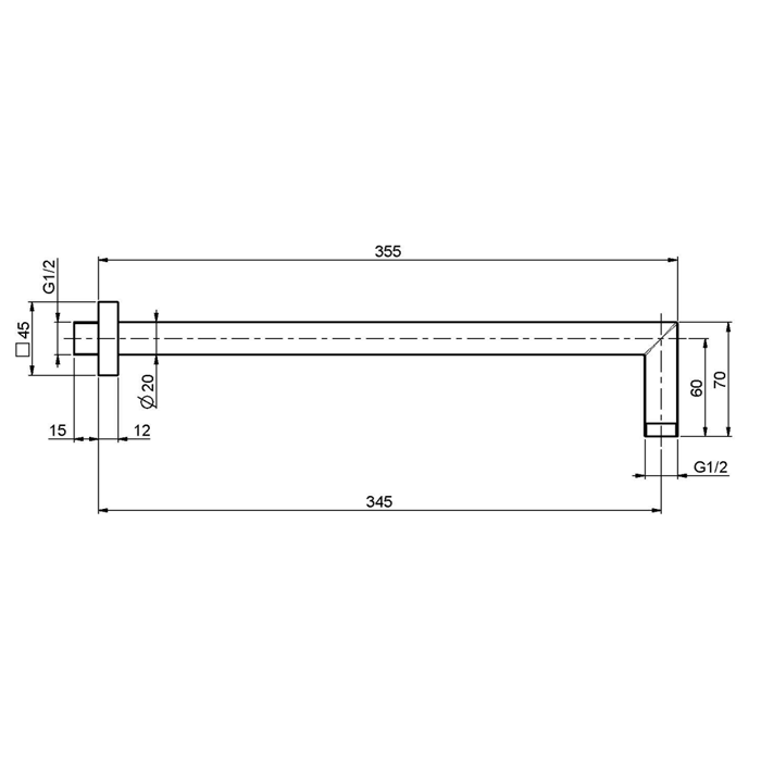 Fima Carlo Frattini Держатель для душа настенный 350мм., Wellness, F2538CR цвет: хром