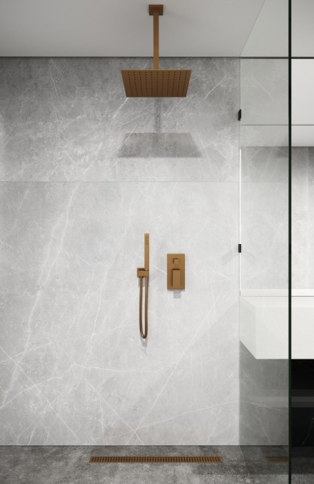 Труба-кронштейн для потолочного душа в квадратном дизайне, gun metal, Boheme - 629-QUBIC-GM