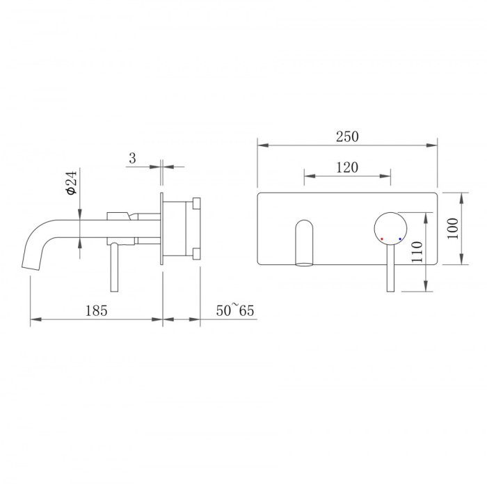 Смеситель для раковины, рычажный, BERGES Ventas, черный арт. 076010