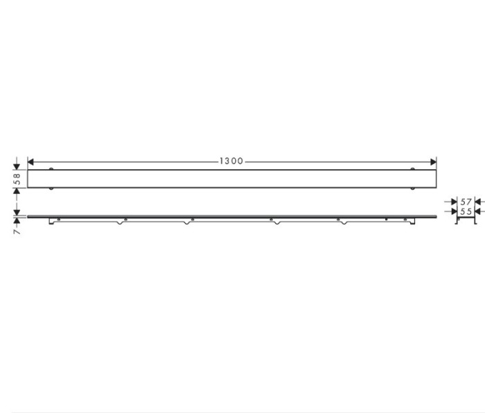Внешняя часть трапа для душа Rock, 120 см, укорачиваемая, для облицовки RainDrain Rock Hansgrohe, плиткой арт. 56034000