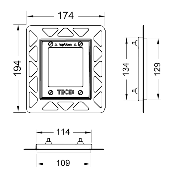 Рамка монтажная, золото, loop urinal TECE арт. 9242648