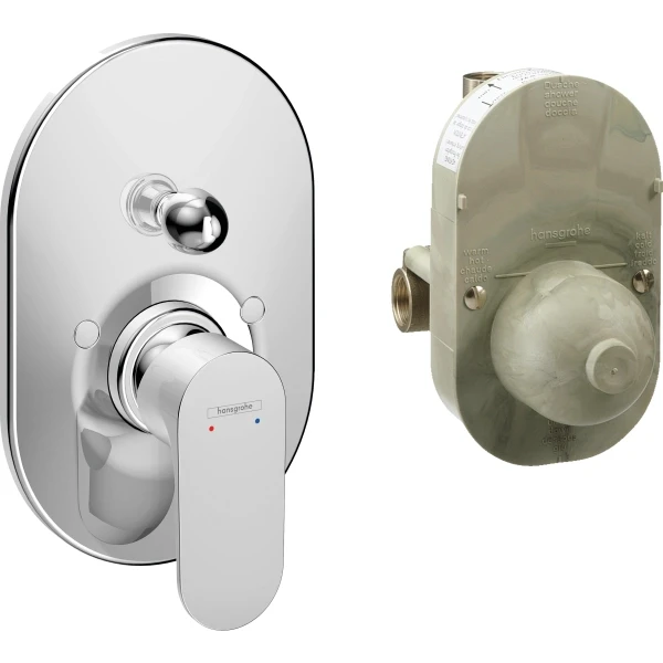 Смеситель для ванны скрытого монтажа, в комплекте с монтажной частью, Hansgrohe Rebris S, хром арт. 72448000