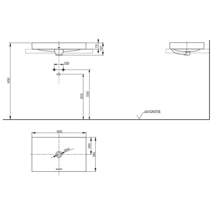 Раковина для ванной, TR Lavatory TOTO, L4716RE#XW цвет: белый