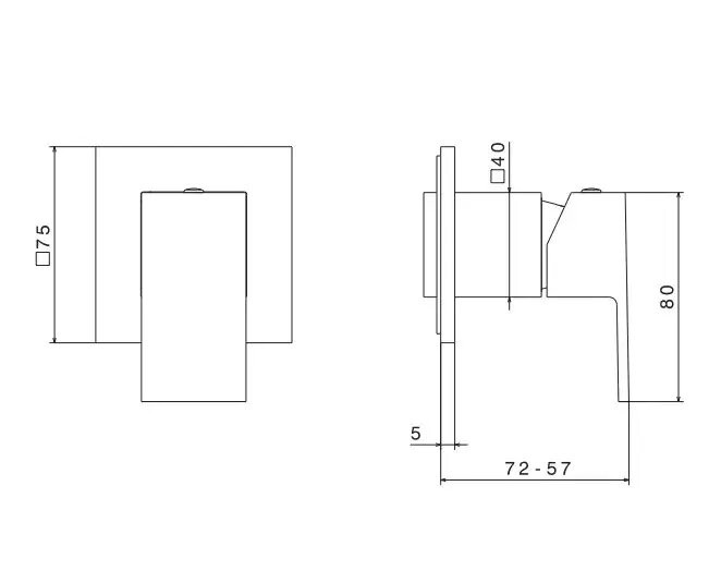 Встроенный однорычажный смеситель для душа на один поток, Futura Kerama Marazzi, хром - 66475EKM.21.018