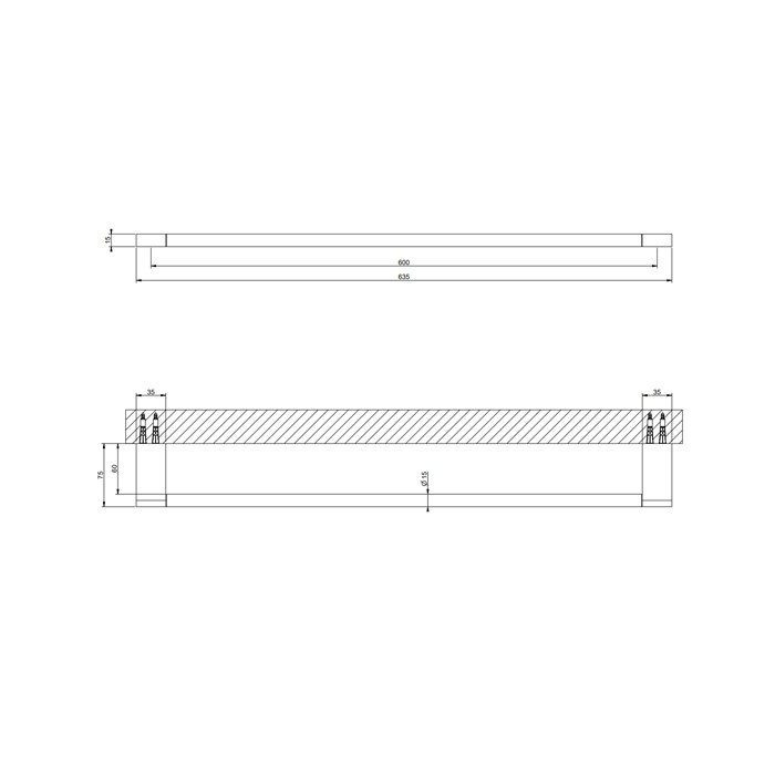 Полотенцедержатель, 60 см, Gessi Origini, хром арт. 66504#031