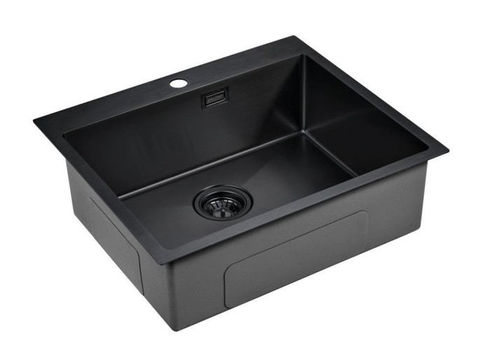 Мойка для кухни нержавеющая 590х510мм Paulmark ISAR, вороненая сталь - PM805951-GM
