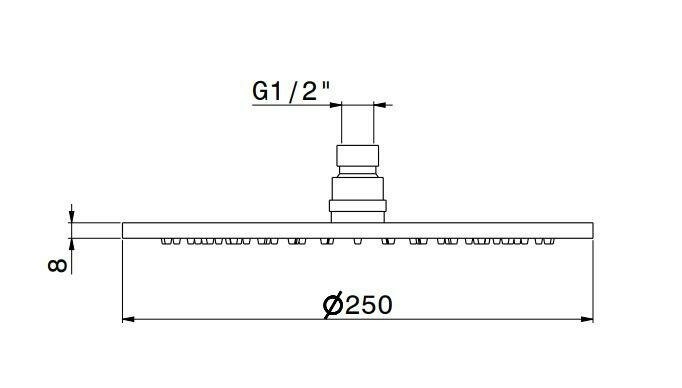 Латунная верхняя круглая душевая лейка «тропический дождь», Ole Kerama Marazzi, золото - 27747KM.M0.071