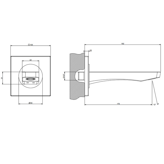 Излив для ванны с удаленным управлением (не входит в комплект)., Gessi Rilievo, nero xl арт. 59103#299