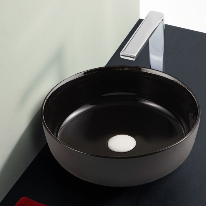 Раковина 38,5х38,5х14 ультратонкая, черная, Azario - AZ-4003