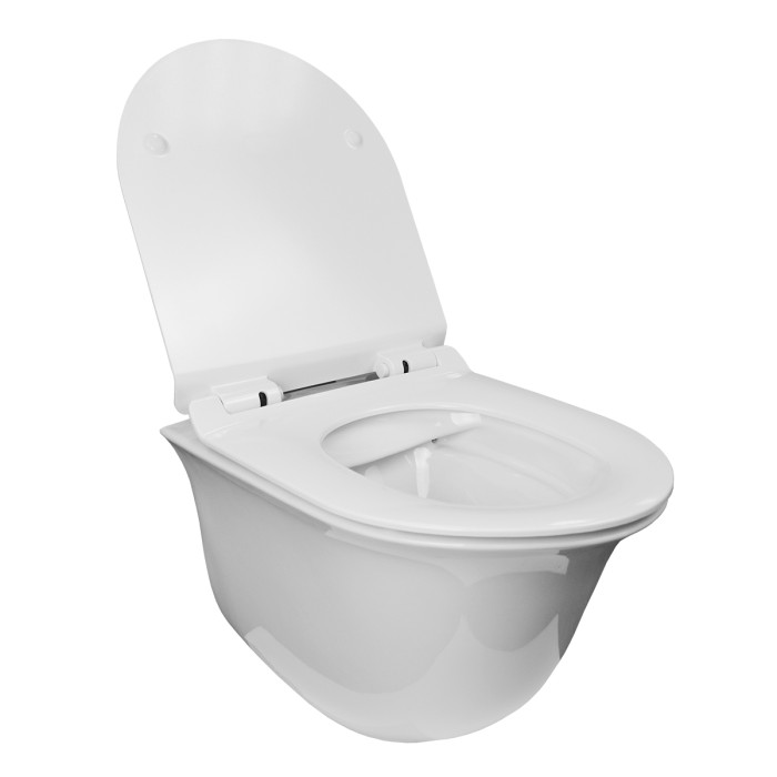 Подвесной унитаз 490х360х360 безободковый, быстросъемное сиденье микролифт, Azario Felice арт. AZ-0051