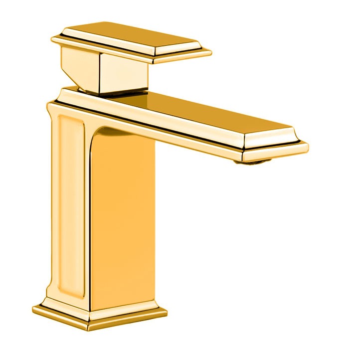 Смеситель для раковины на 1 отверстие, без донного клапана, Gessi Eleganza, золото арт. 46002#080
