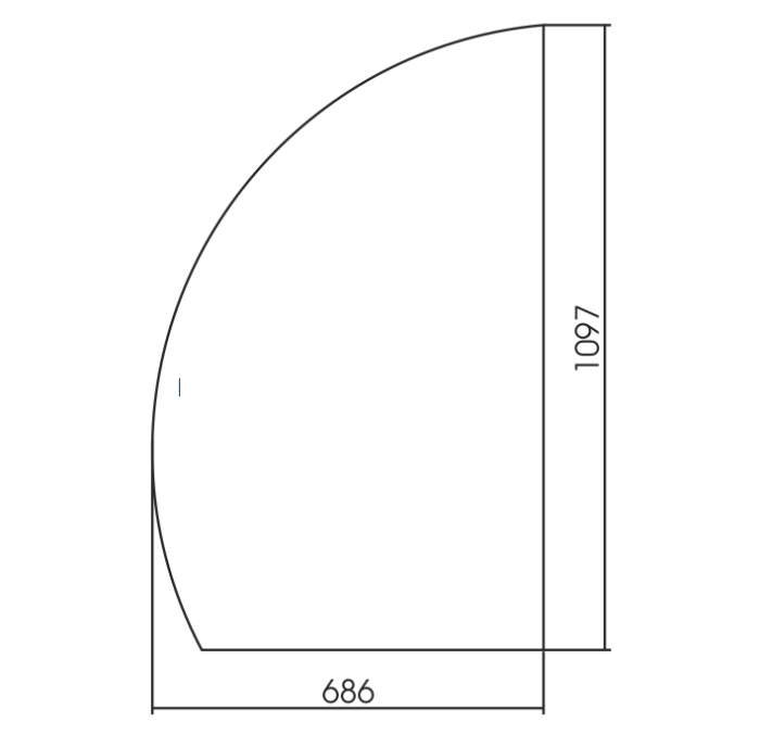 Зеркало 686х1097 левое, c подсветкой и диммером, бесконтактный сенсор, Azario Omega - LED-00002525