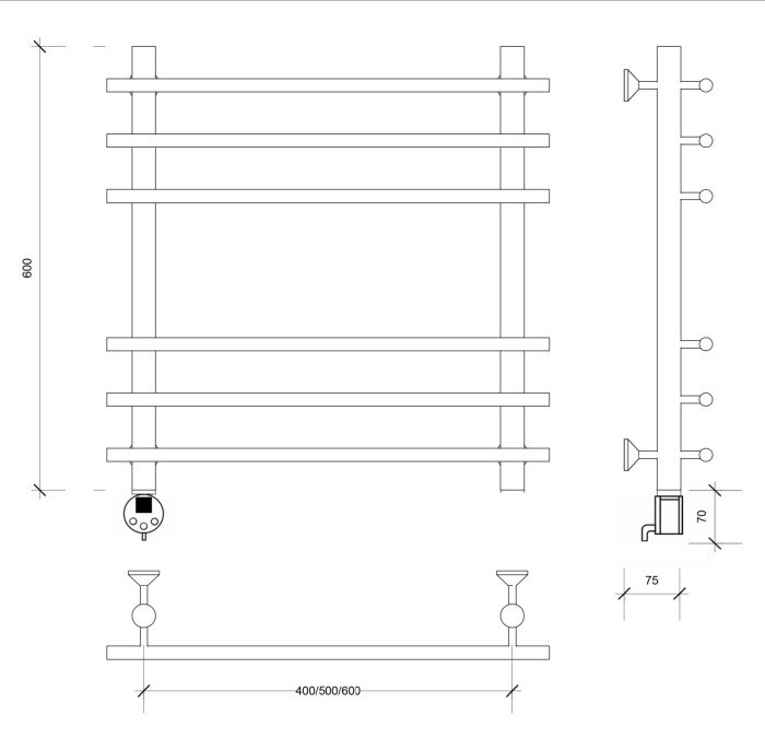 Полотенцесушитель электрический 60x50x60 Турин плюс Secado арт. 4673739245606