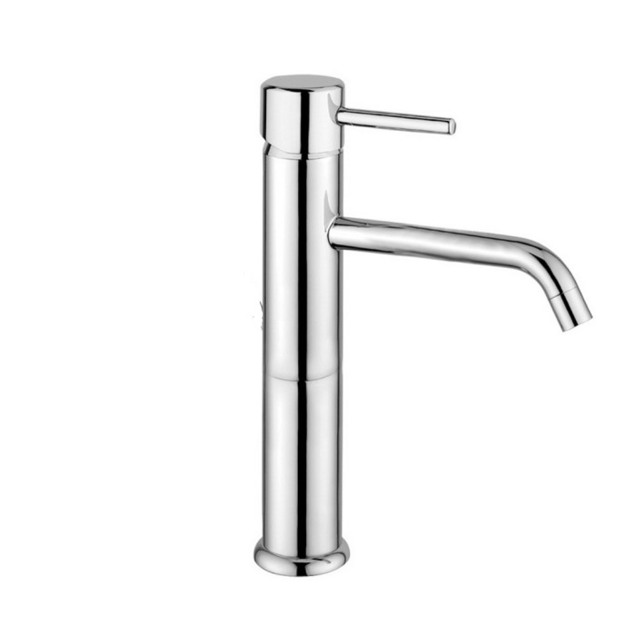 Высокий однорычажный смеситель для раковины с удлиненным изливом, гибкая подводка, без донного клапана, Giulini Futuro, хром арт. 6539/SC