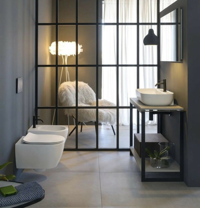 Подвесное биде с одним отверстием цвет лава матовая с антибактериальным и грязеотталкивающим покрытием BIOKER, Scarabeo Glam - 5202 37 BK