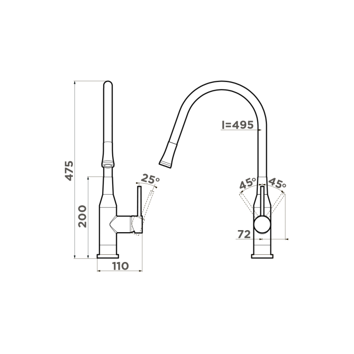 Смеситель для кухни Omoikiri Yatomi-BN латунь, цвет нержавеющая сталь арт. 4994250