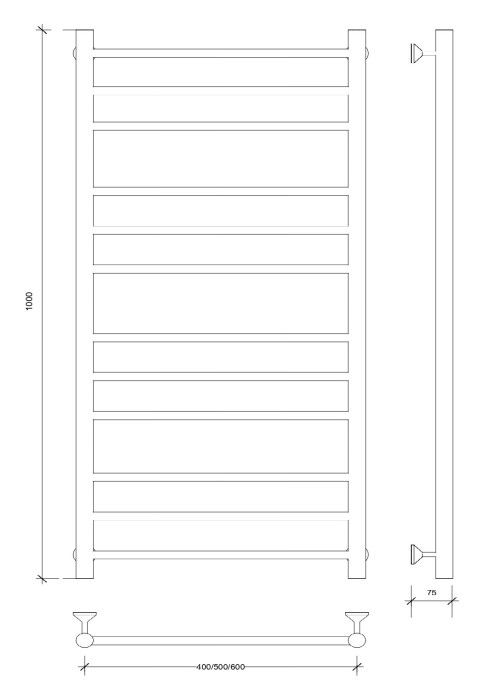 Полотенцесушитель водяной 100x50 Триада 3 (хром) Secado арт. 4603759403908