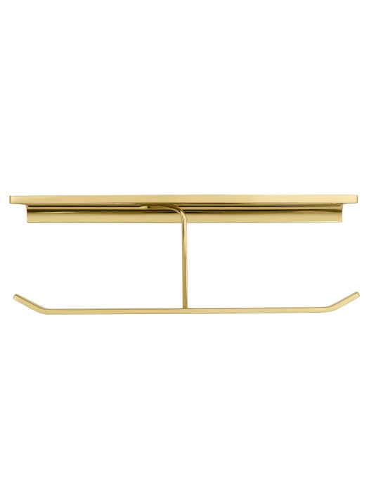 Двойной держатель для туалетной бумаги с полкой, Wonzon & Woghand Eclipse, WW-9156-LG цвет: золото