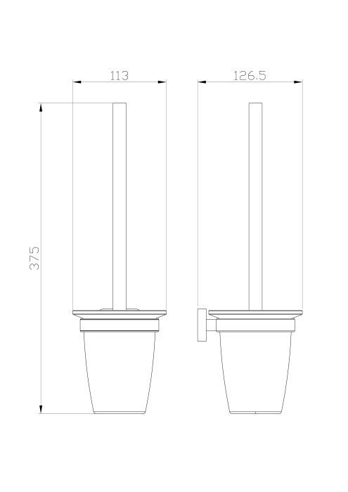 Туалетный ершик в комплекте, Wonzon & Woghand Graffity, WW-9329-BG цвет: золото