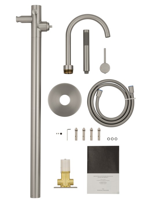 Смеситель для ванны напольного монтажа, Wonzon & Woghand Stick, WW-88649017-BN цвет: никель