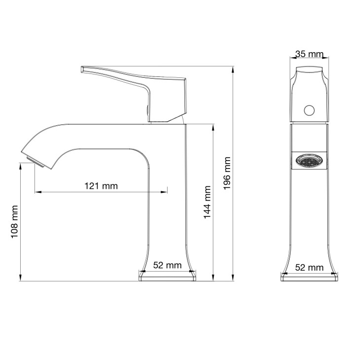 Смеситель для раковины, Wonzon & Woghand Flex, WW-88018072-MB цвет: черный