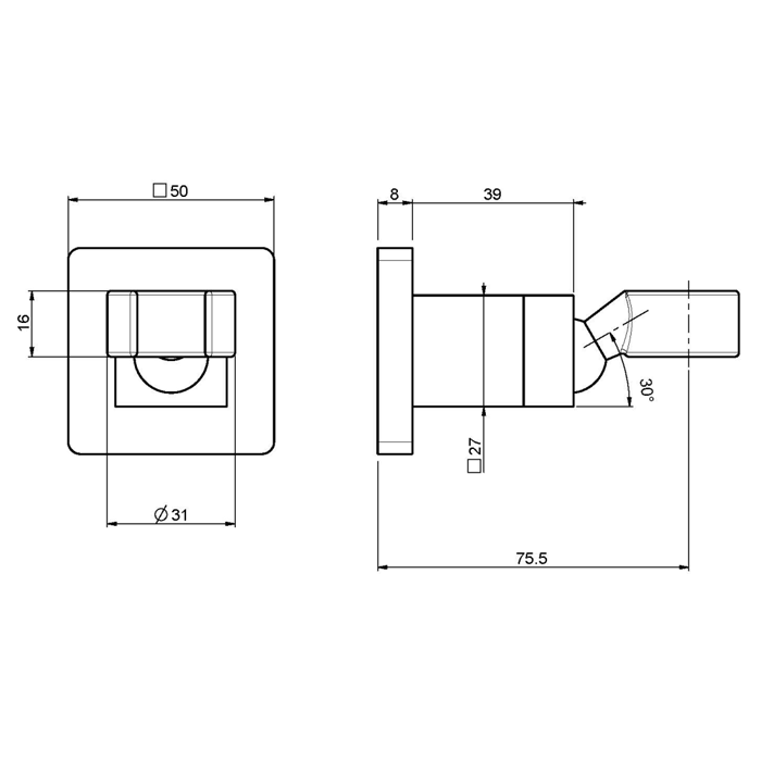 Fima Carlo Frattini Держатель для душа квадратный, Wellness, F2204CR цвет: хром