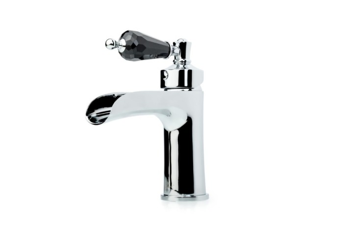 Смеситель для раковины chrome с черным swarovski, Boheme Vogue - 221-BSW