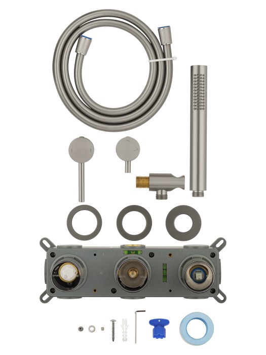 Смеситель для душевой системы встраиваемый, Wonzon & Woghand Stick, WW-838017-BN цвет: никель