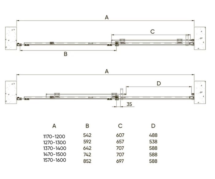 Душевая дверь 1200x1950, Veconi Vianno, хром, стекло прозрачное арт. VN71-120-01-19C4