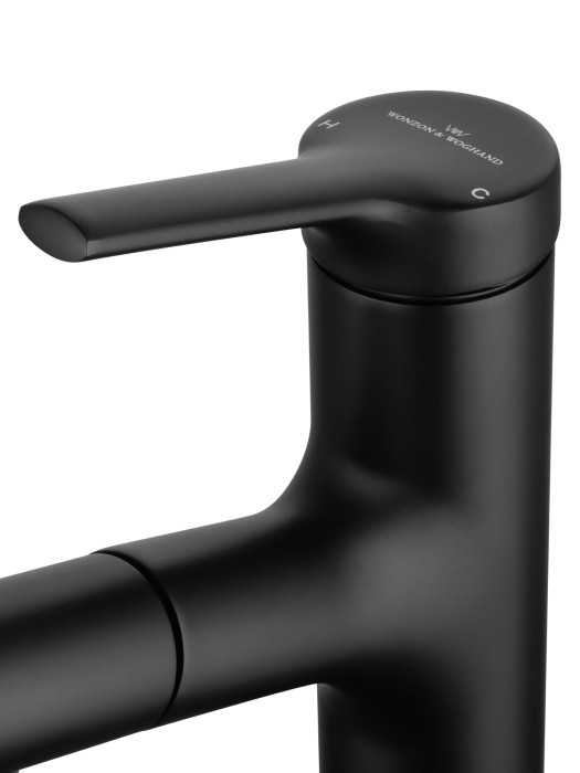 Смеситель для раковины с выдвижным изливом, Wonzon & Woghand, WW-A40862-MB цвет: черный