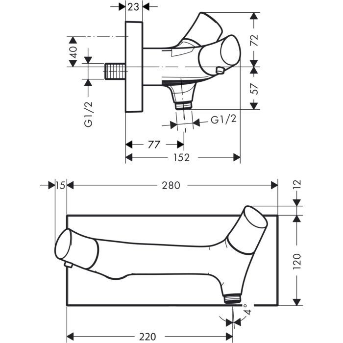 Термостат для душа Starck Organic Axor, полированное золото арт. 12602990