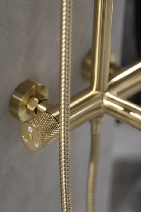 Стойка для душа со смесителем, золото, Uno Boheme 468-MG