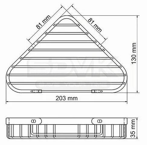 Полка металлическая WasserKRAFT арт. K-733GLOSS BLACK
