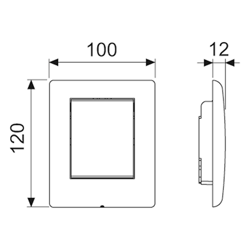 Панель смыва для писсуара, латунь, хром глянцевый, planus TECE арт. 9242311